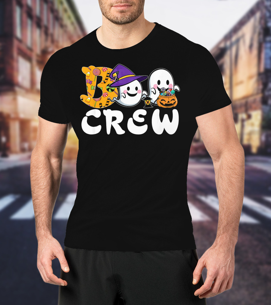Boo Crew Halloween Witch Ghosts Candy Basket T-Shirt