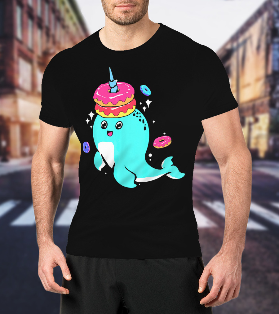 Narwhal Donut Candy Sprinkle Bakery Whale T-Shirt