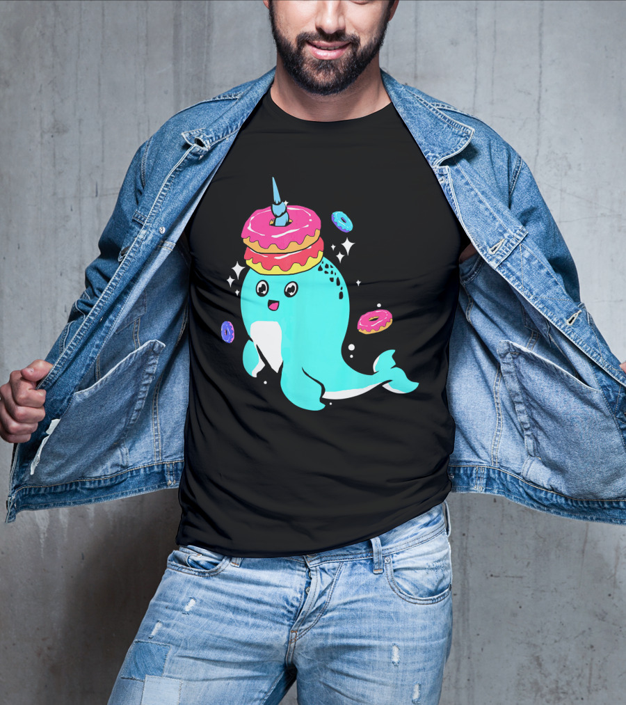 Narwhal Donut Candy Sprinkle Bakery Whale T-Shirt
