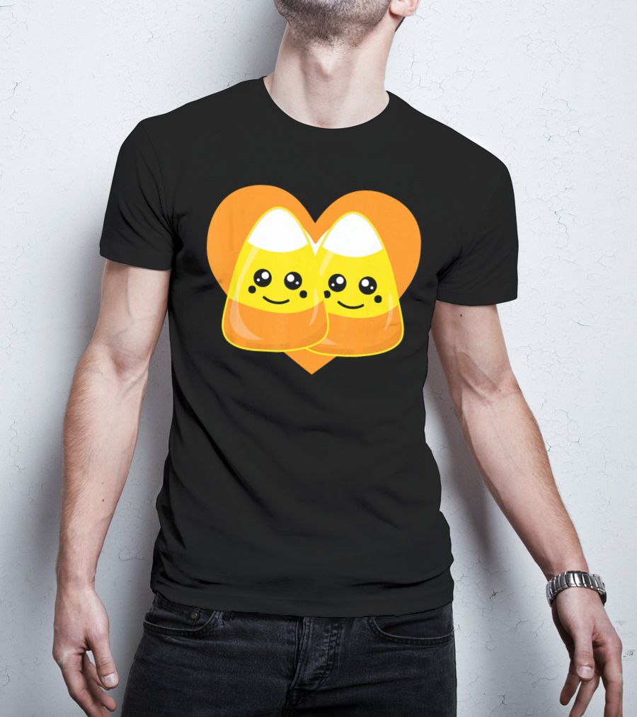 Love Candy Corn Cute Heart Kawaii Candy Corn Duo T-Shirt