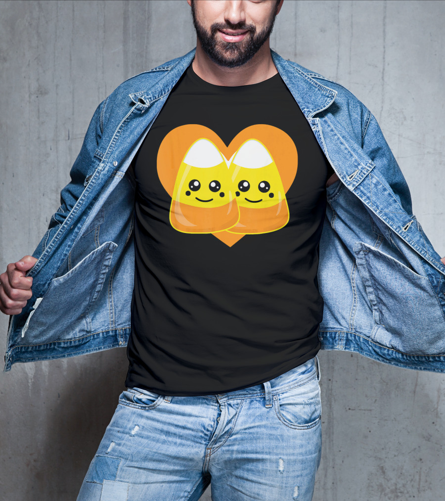 Love Candy Corn Cute Heart Kawaii Candy Corn Duo T-Shirt