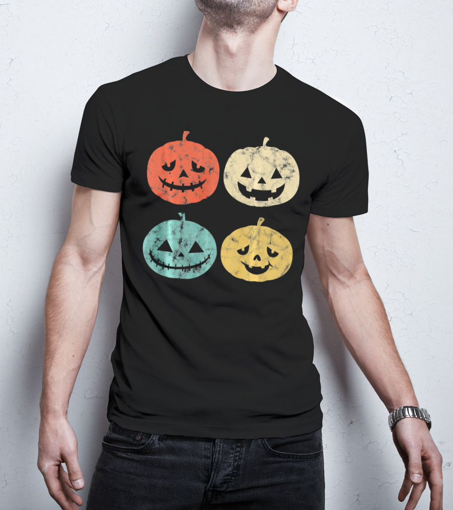 Vintage Pumpkin Funny Halloween Jack-O'-Lanterns T-Shirt