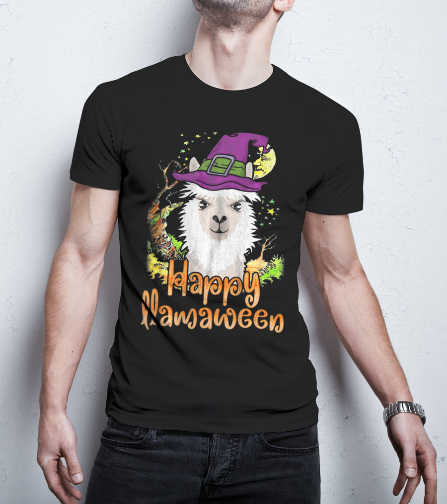 Happy Llamaween Cool Witch Llama T-Shirt