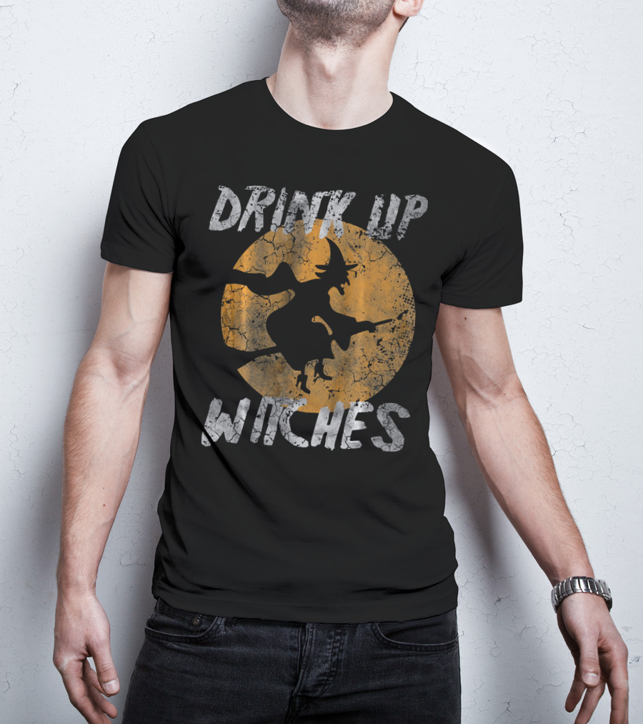 Drink Up Witches Vintage Halloween Moon T-Shirt