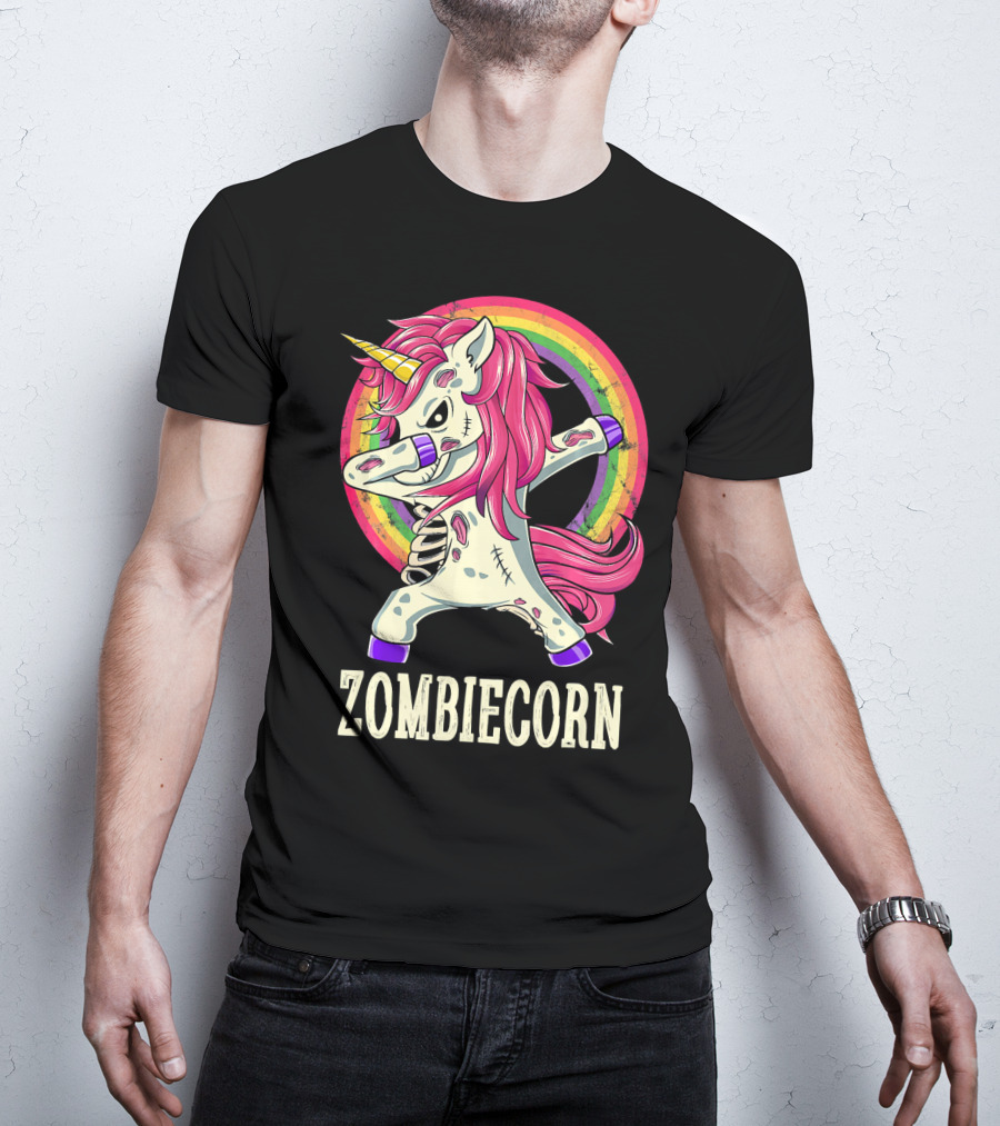Zombiecorn Dab Dance Unicorn With Rainbow T-Shirt