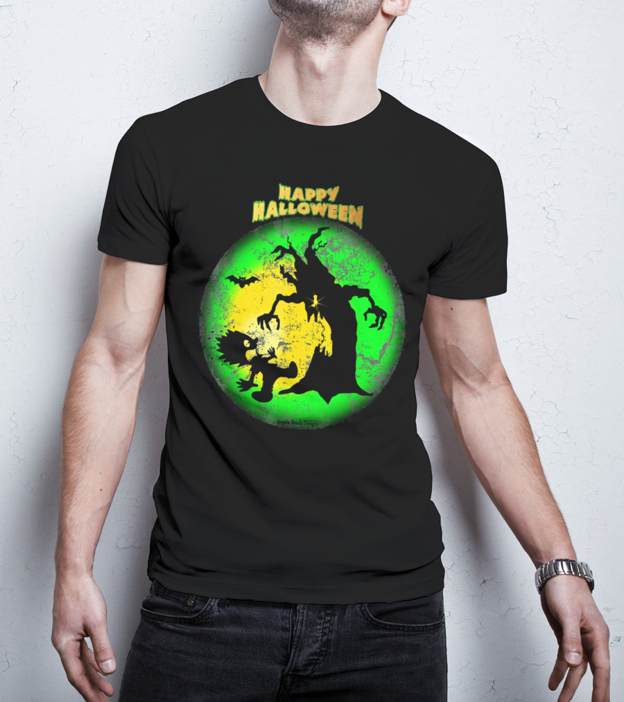 Happy Halloween Spooky Tree And Bat T-Shirt