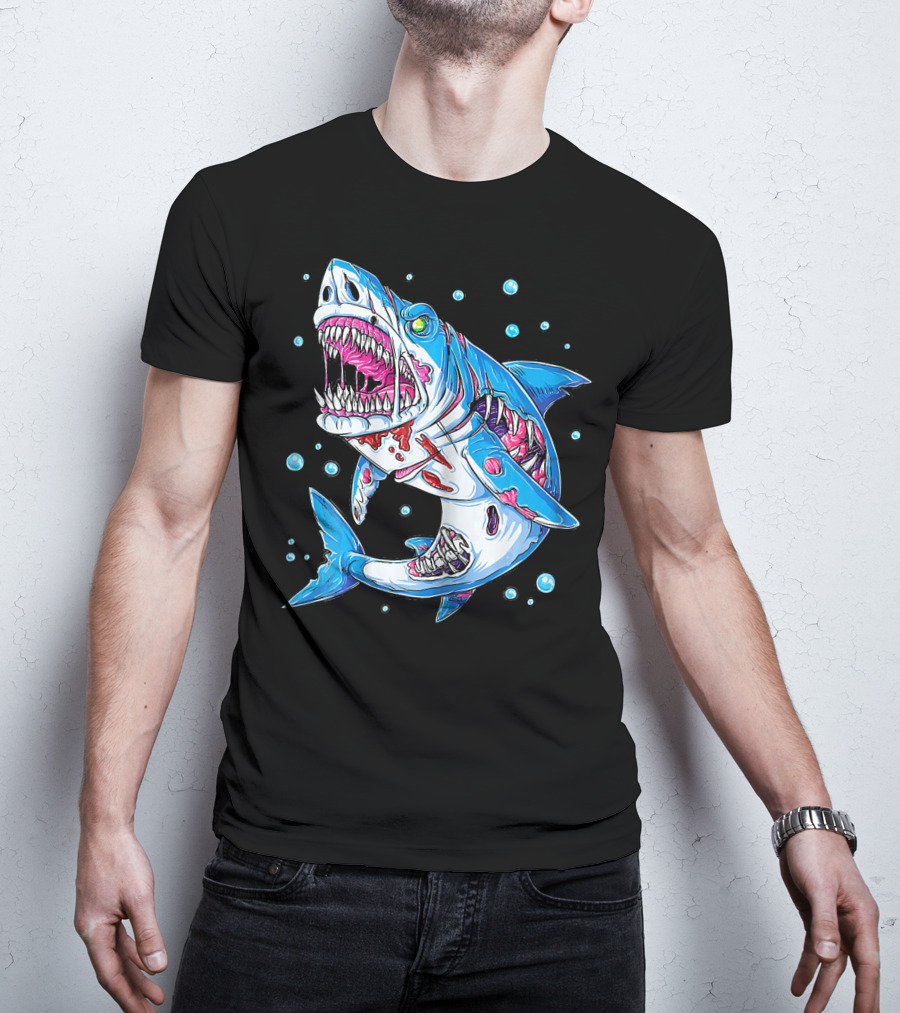 Jawsome Shark Zombie Halloween Zombies Attack T-Shirt