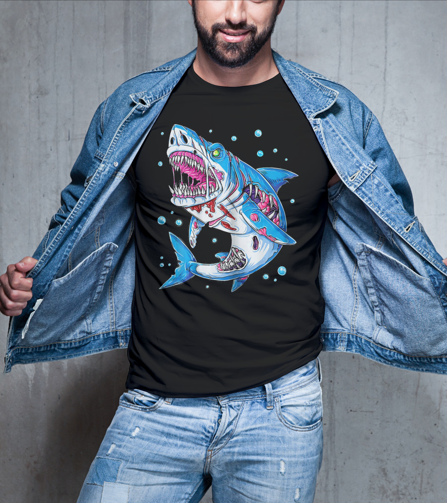 Jawsome Shark Zombie Halloween Zombies Attack T-Shirt