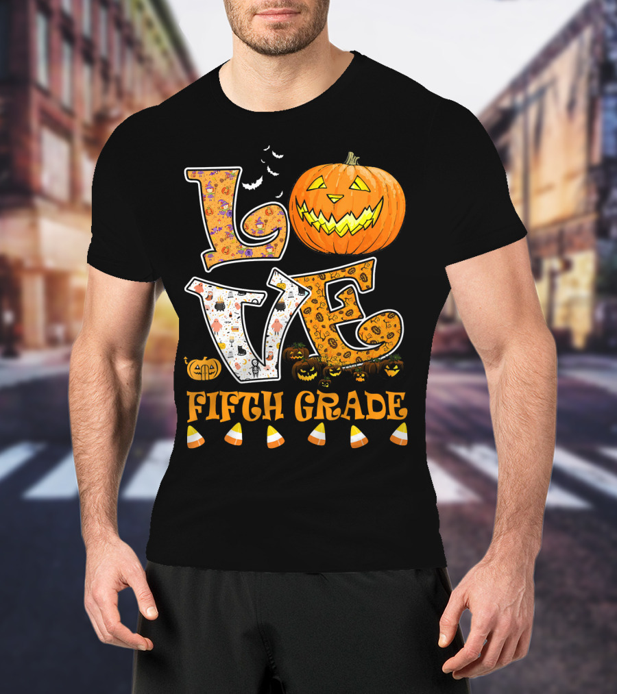 LOVE Halloween Fifth Grade T-Shirt