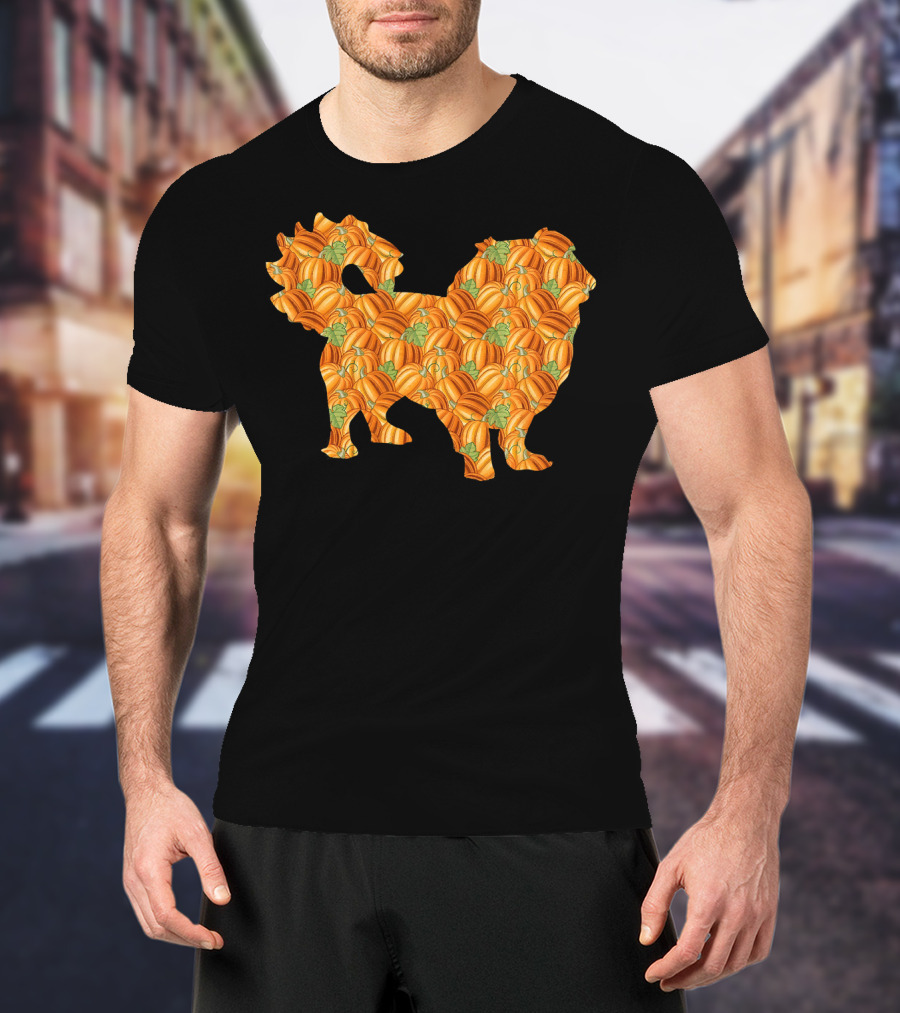 Pekingese With Pumpkin Pattern Easy Halloween Costume Pelchie T-Shirt