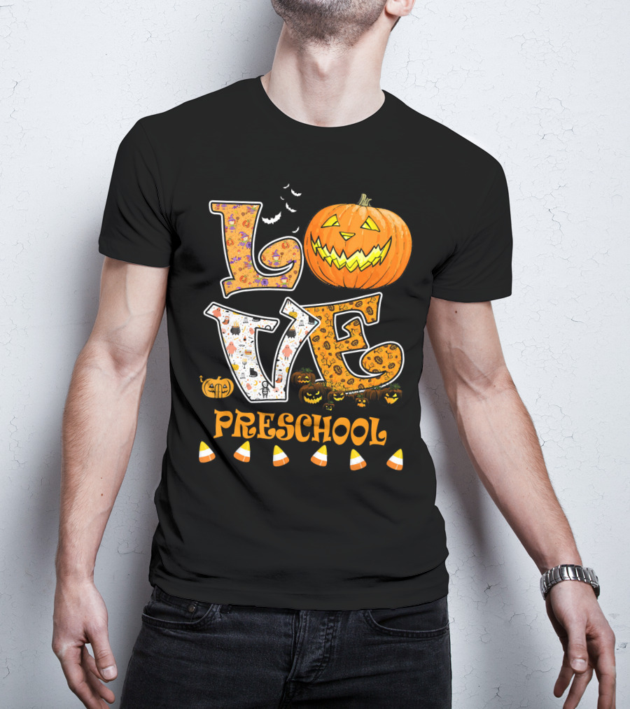 Halloween Pumpkin Love Preschool Candy Corn T-Shirt