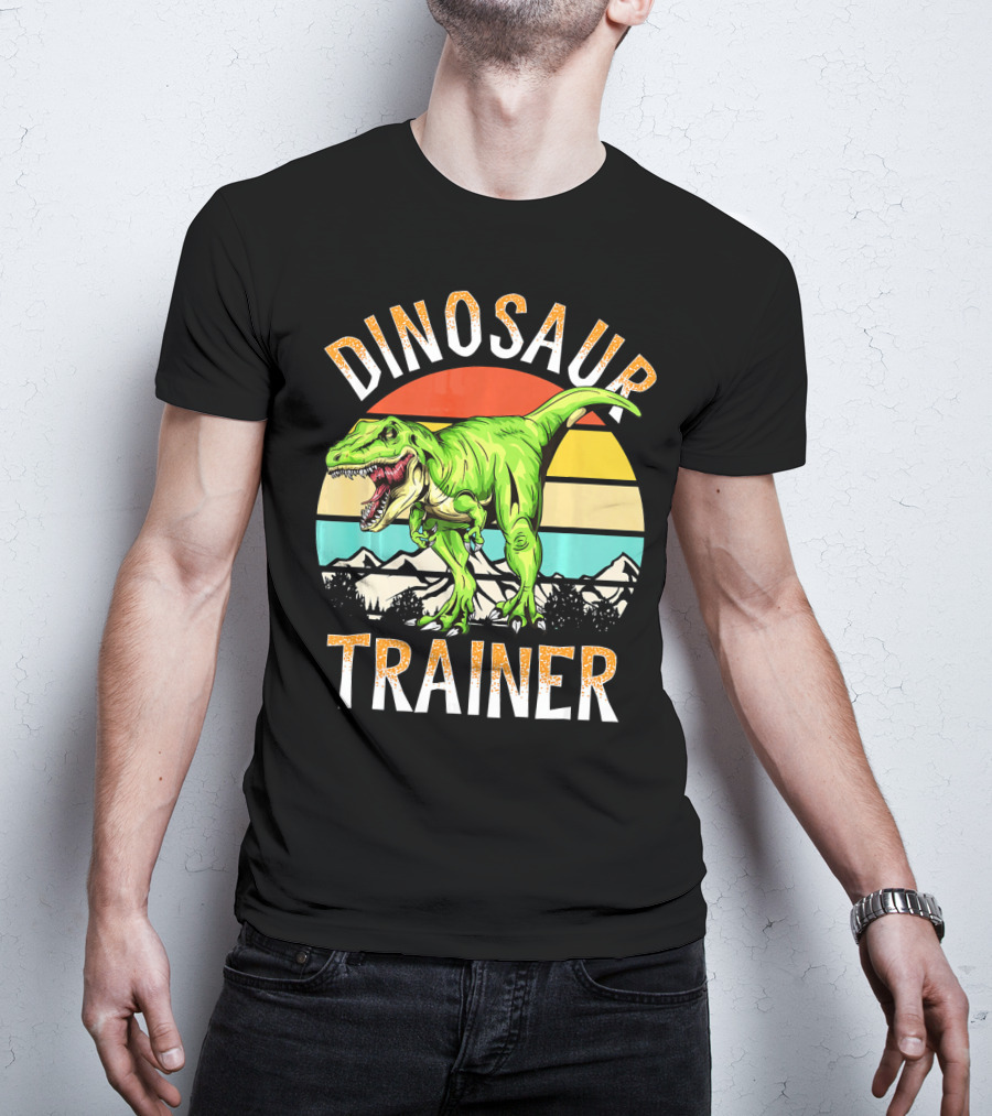 Dinosaur Trainer T-Rex Sunset Mountains T-Shirt