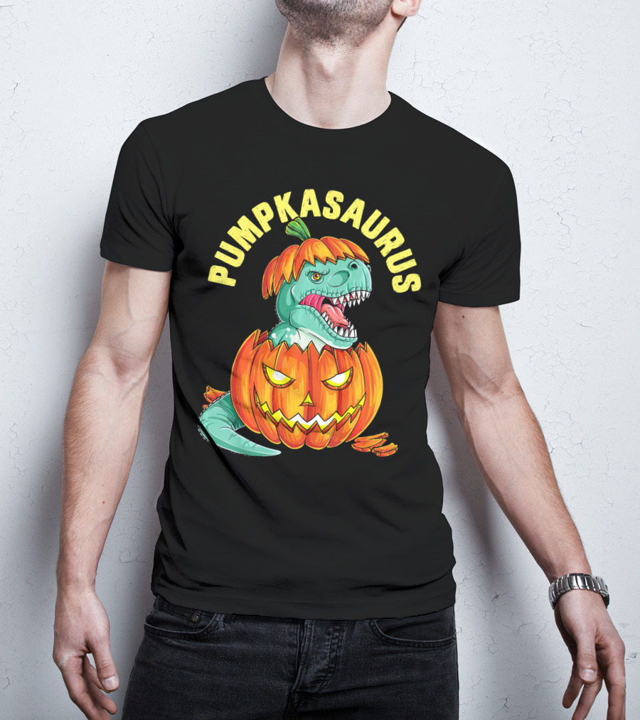 Halloween Kids Pumpkasaurus Dinosaur Pumpkin T-Shirt