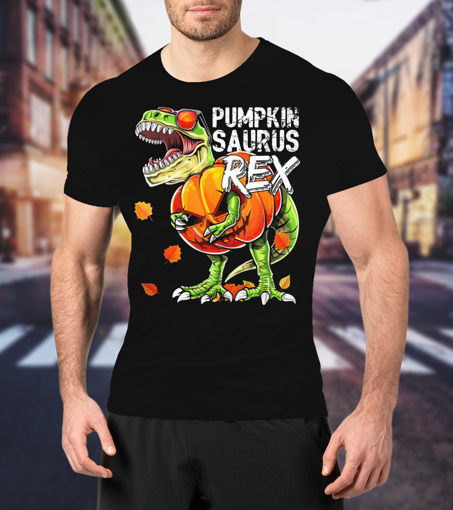 Pumpkinsaurus Rex Halloween Dinosaur Pumpkin Jack O Lantern T-Shirt