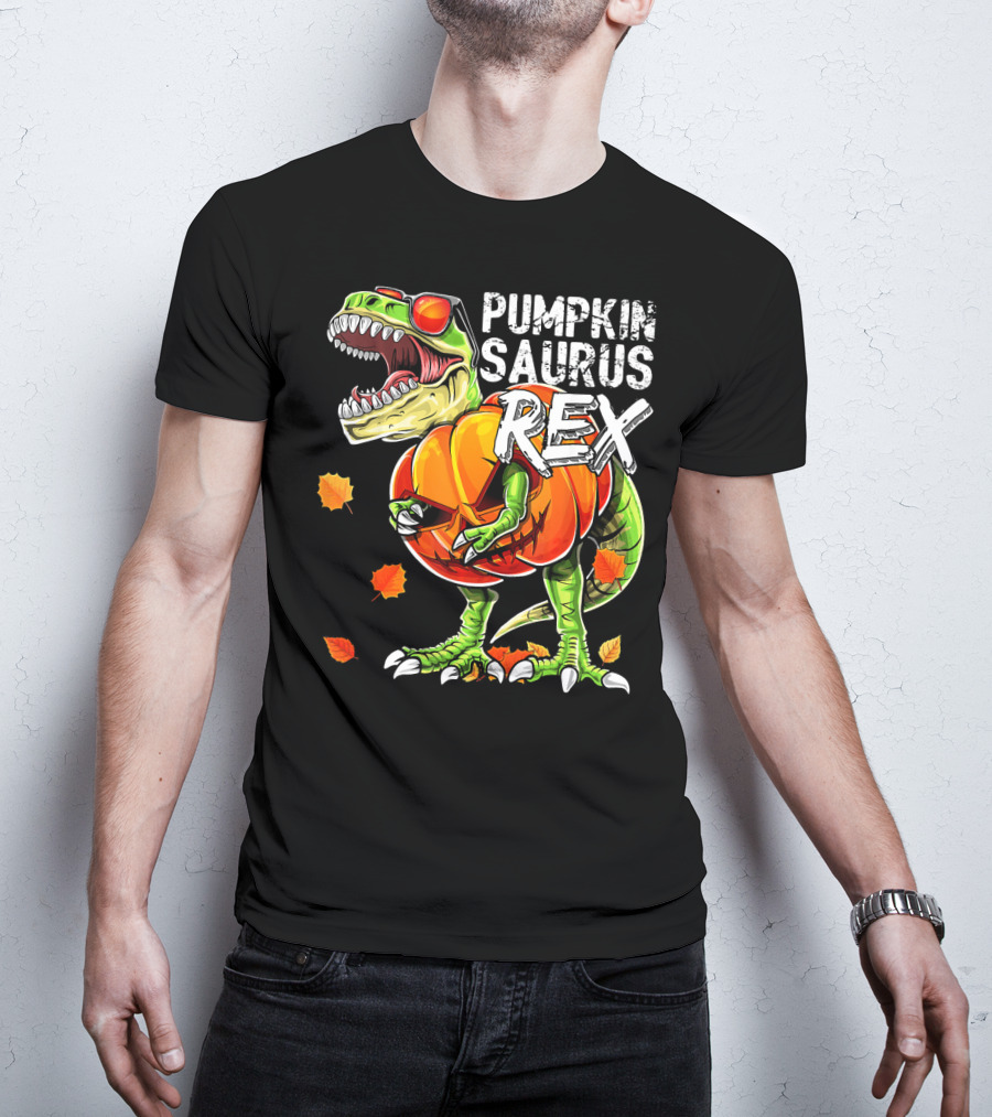 Pumpkinsaurus Rex Halloween Dinosaur Pumpkin Jack O Lantern T-Shirt