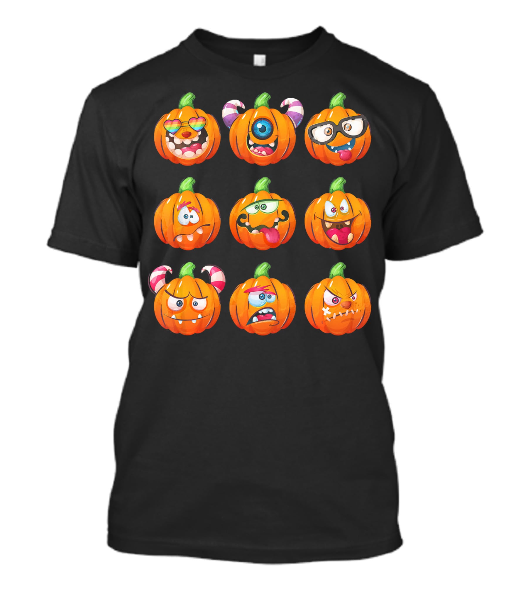 Funny Pumpkin Face Emoticon Halloween Compilation T-Shirt