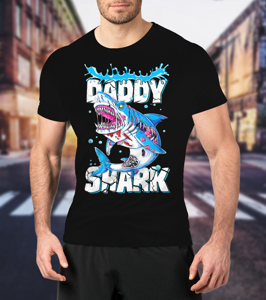 Daddy Shark Zombie Halloween T-Shirt