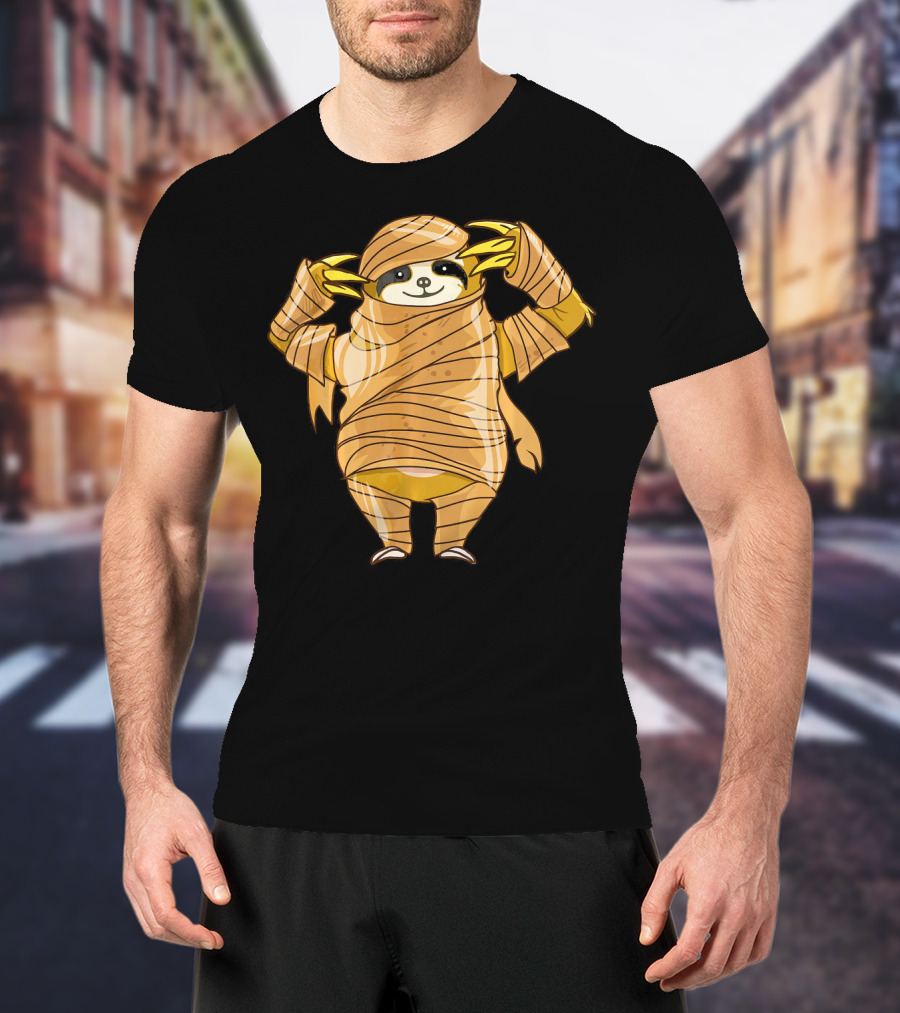 Cute Mummy Sloth Halloween Costume Wrapping T-Shirt