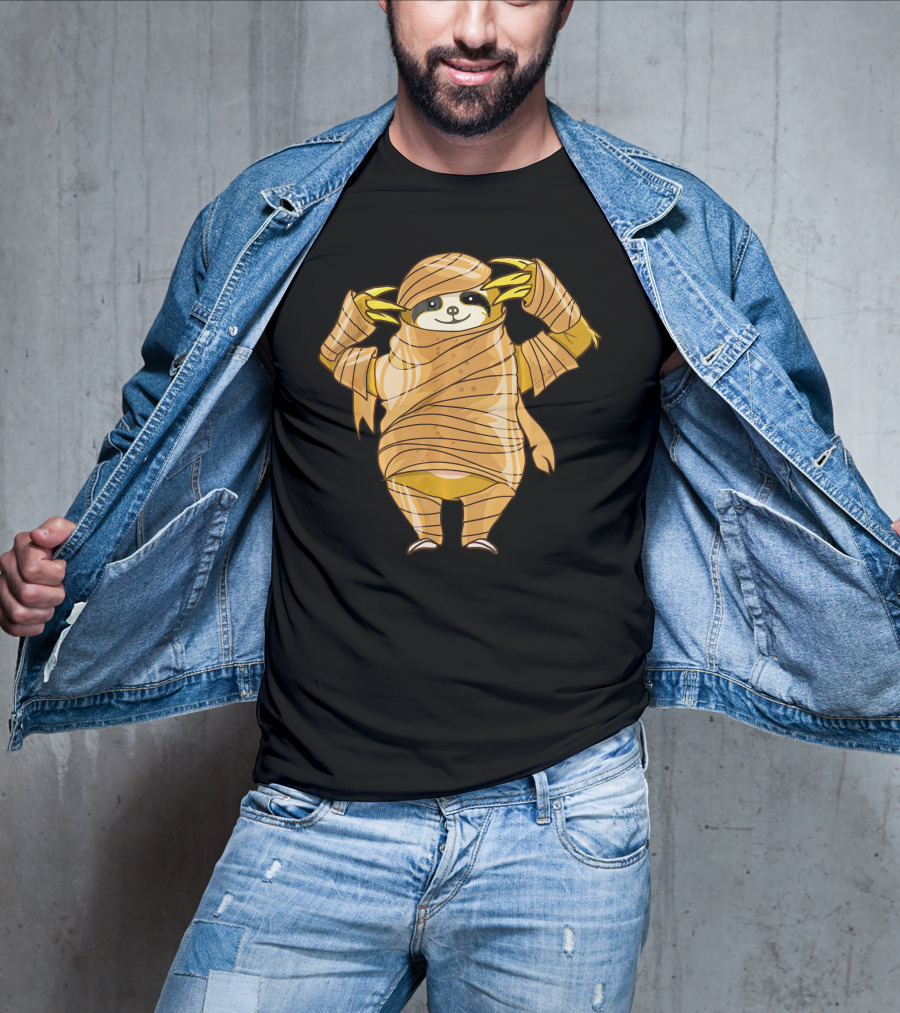 Cute Mummy Sloth Halloween Costume Wrapping T-Shirt