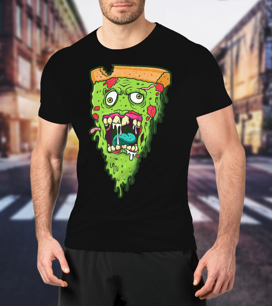 Pizza Zombie Monster Slice Fun T-Shirt