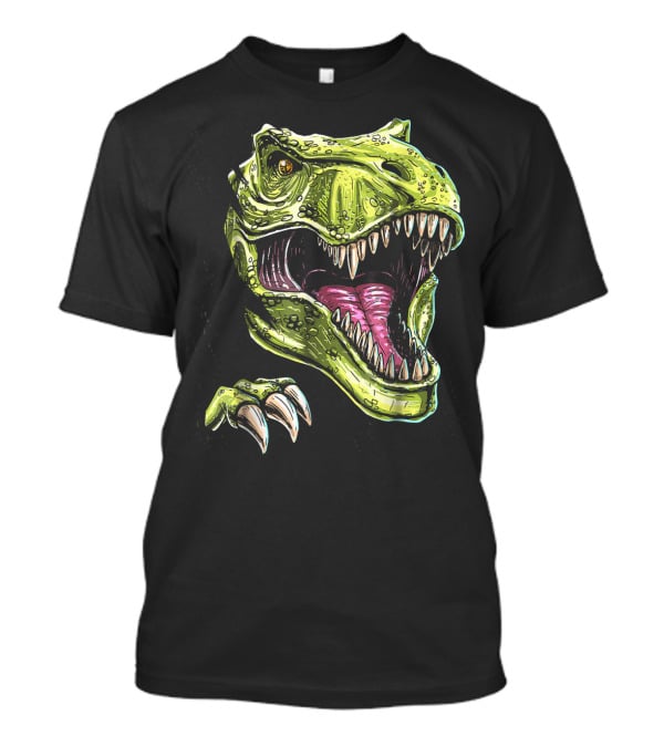 Ripped T-Rex Dinosaur Halloween Face Roar T-Shirt