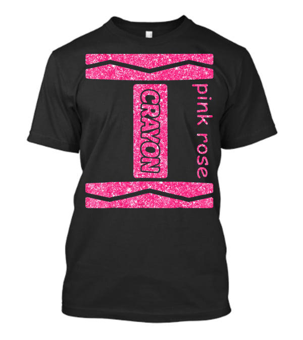 Pink Rose Crayon Halloween Couple Friend Costume T-Shirt