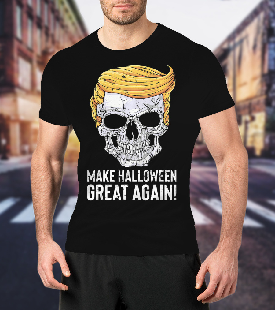 Make Halloween Great Again Skull With Blonde Hair T-Shirt