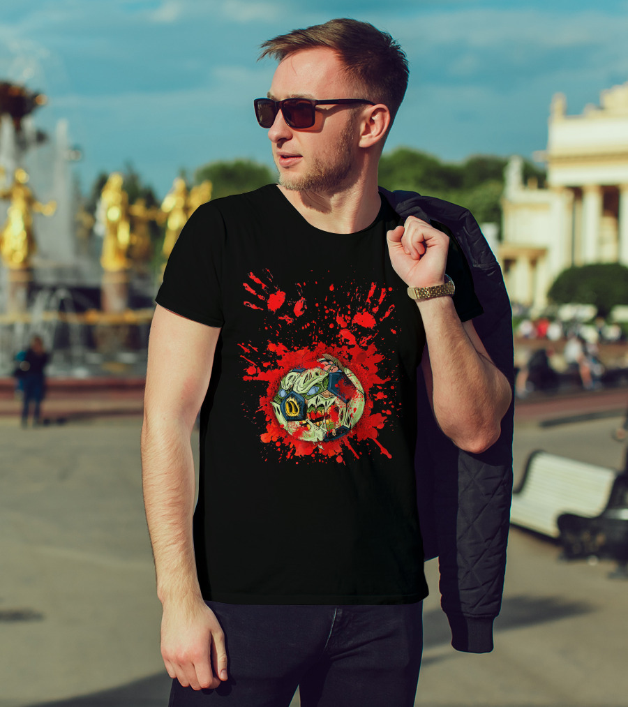 Zombie Soccer Ball Splatter T-Shirt
