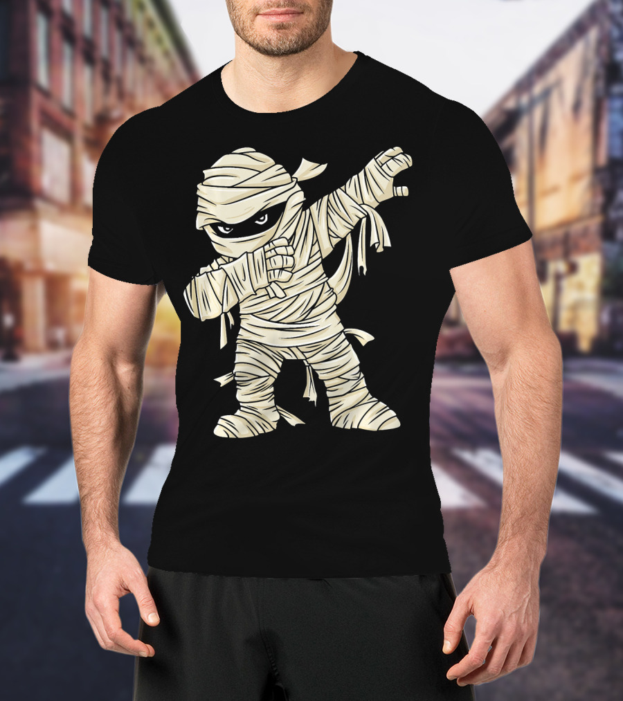 Dabbing Mummy Costume Dance Halloween Humor T-Shirt