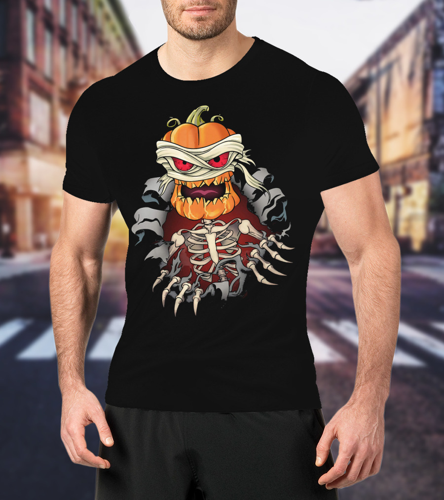 Halloween Skeleton Zombie Pumpkin Mummy Horror T-Shirt