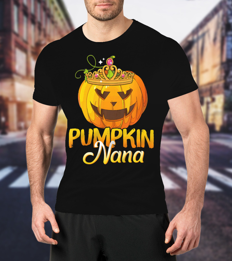 Pumpkin Nana Funny Halloween Cos Crown Jack-o'-Lantern T-Shirt
