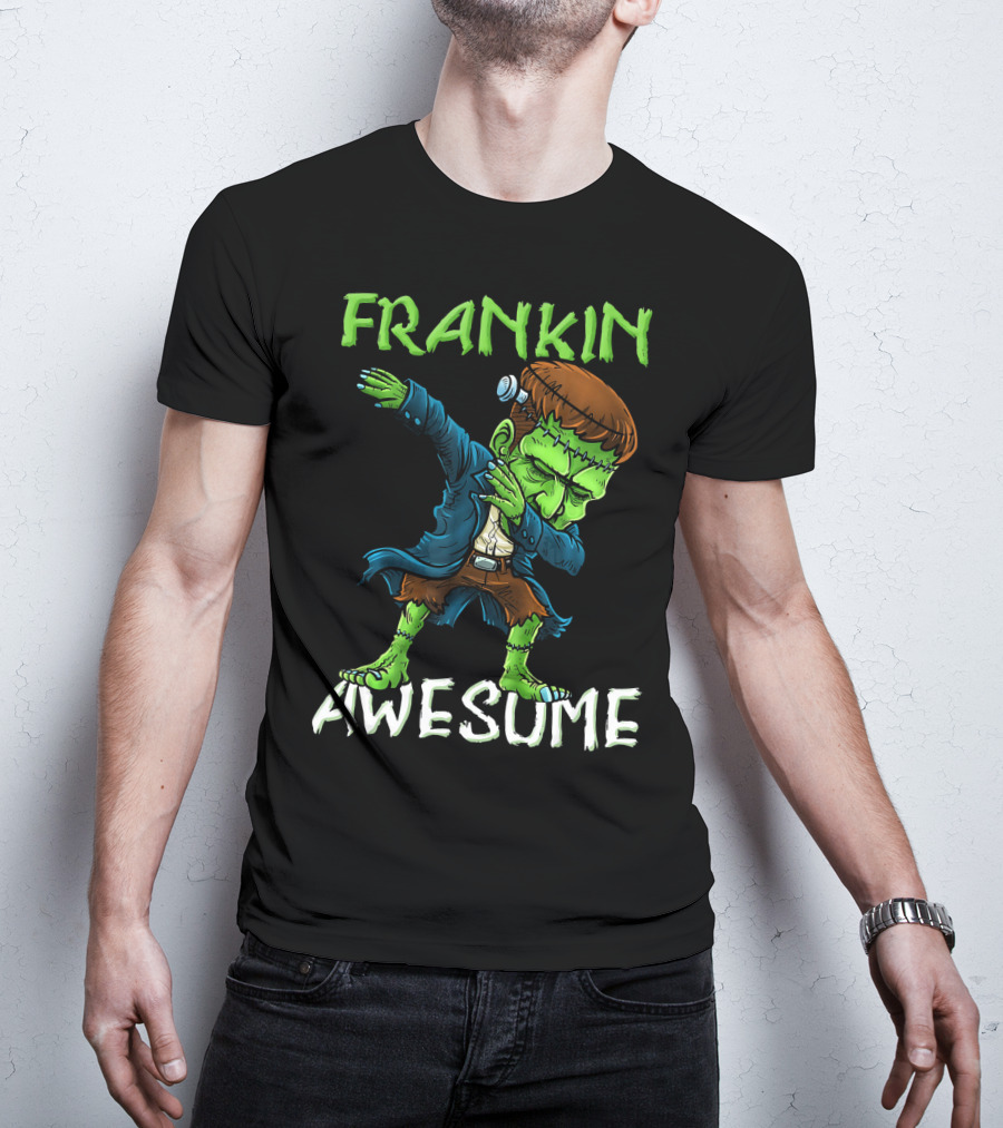 Frankin Awesome Dabbing Frankenstein Halloween T-Shirt