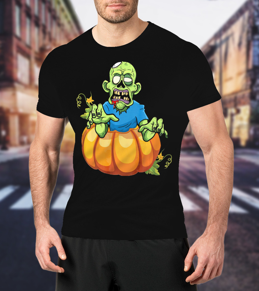 Zombie Rising From Pumpkin T-Shirt