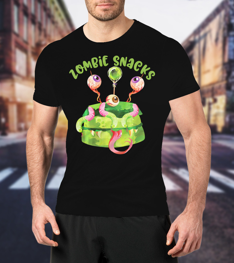 Zombie Snacks Halloween Fun Eyeballs T-Shirt