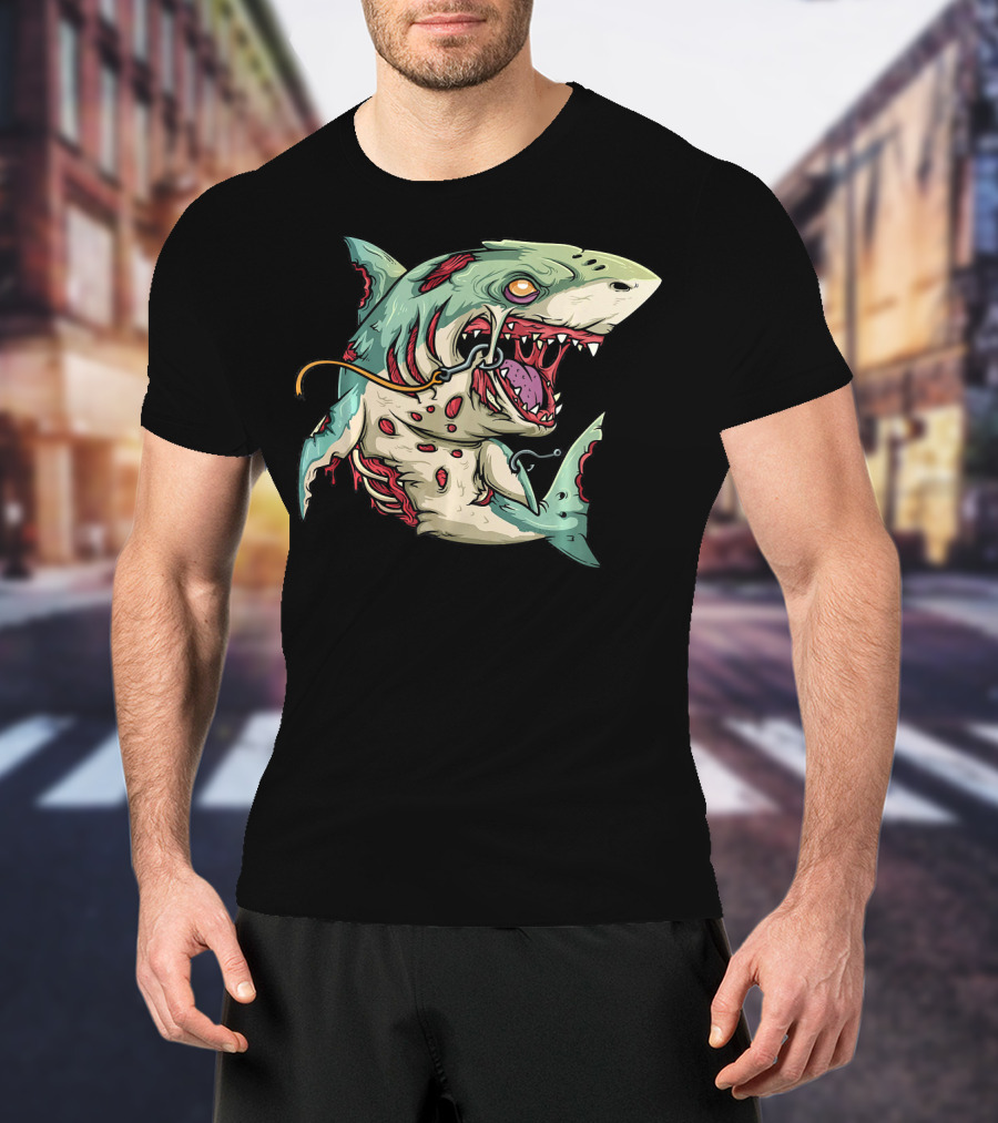 Zombie Shark Halloween Party Monster T-Shirt