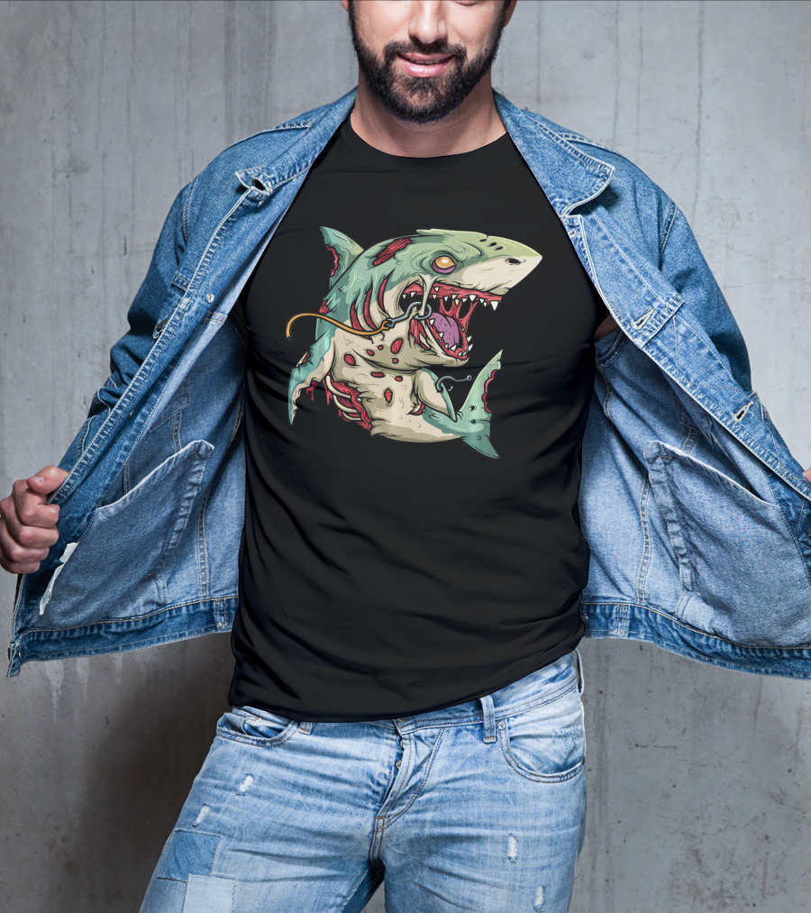Zombie Shark Halloween Party Monster T-Shirt