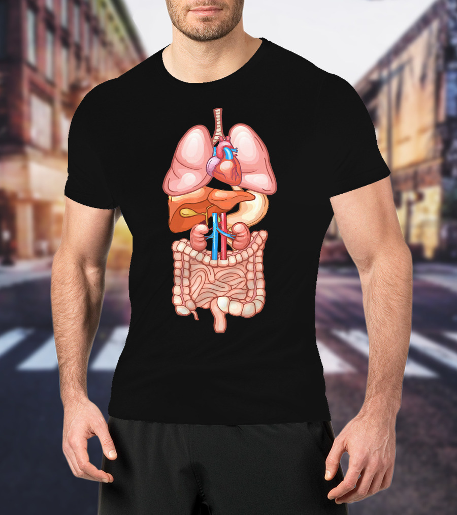 Halloween Anatomy Internal Organ Diagram T-Shirt