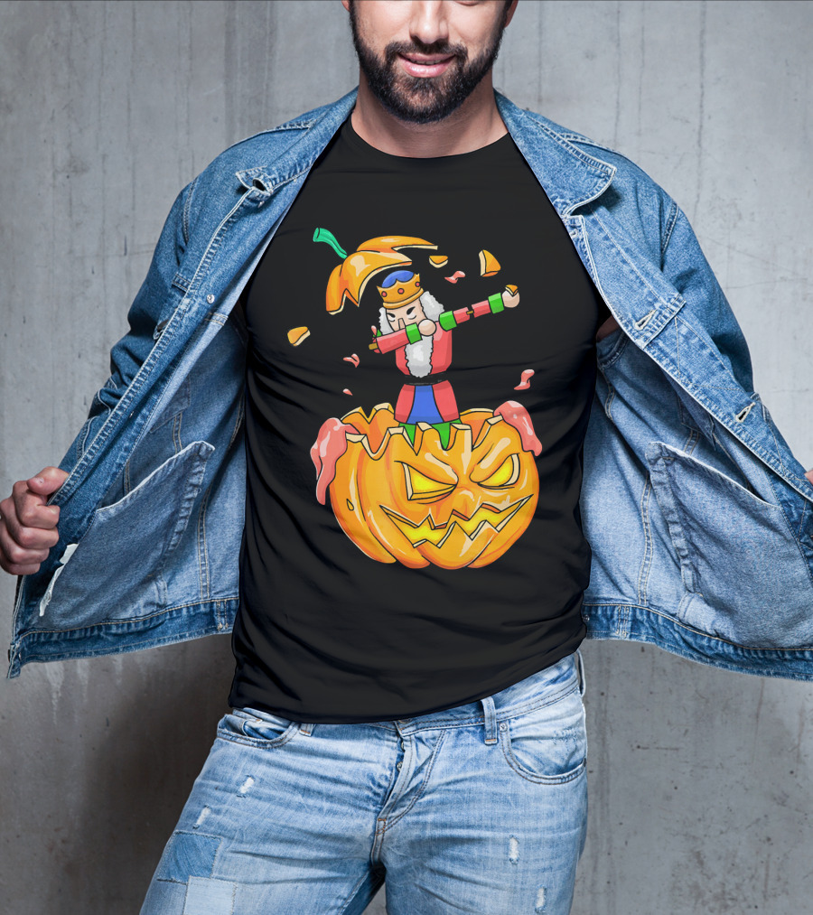 Nutcracker Dabbing On Giant Halloween Pumpkin Fun T-Shirt