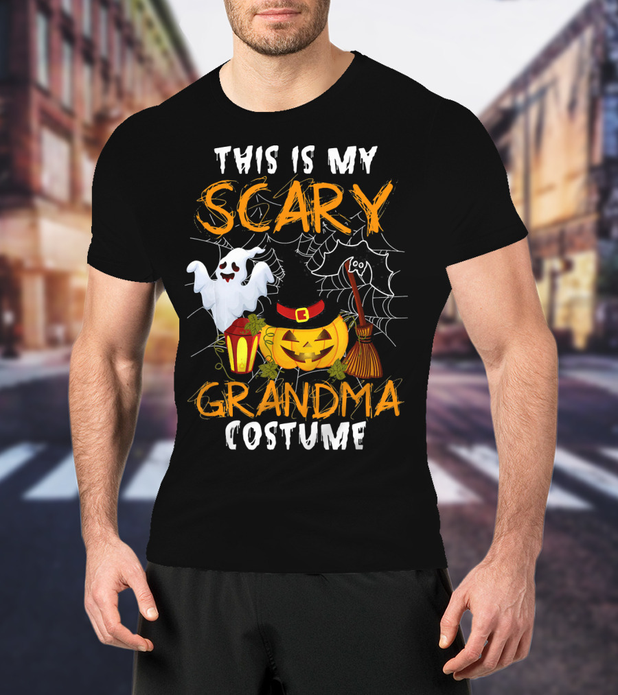 This Is My Scary Grandma Halloween Costume Ghost Pumpkin Spider Web T-Shirt