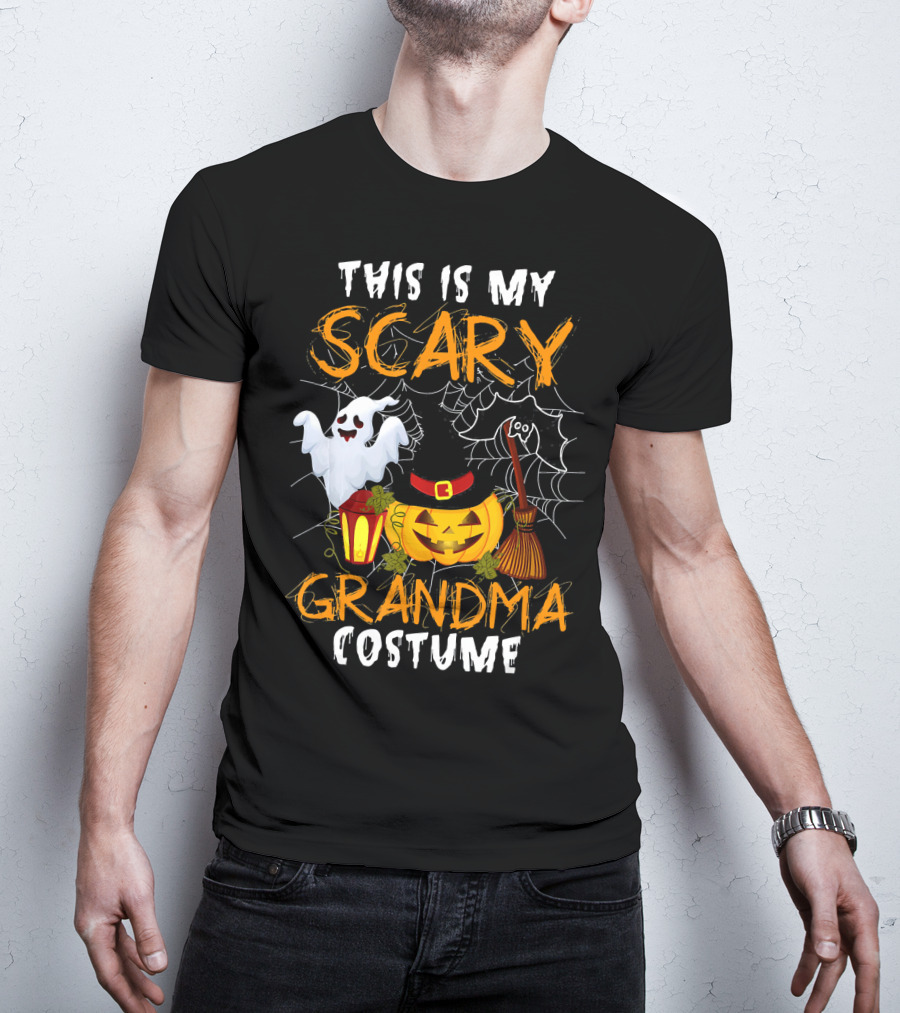 This Is My Scary Grandma Halloween Costume Ghost Pumpkin Spider Web T-Shirt
