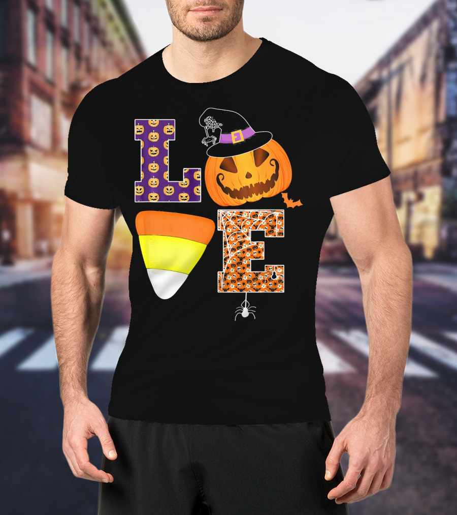 Halloween Pumpkin Candy Corn Love T-Shirt
