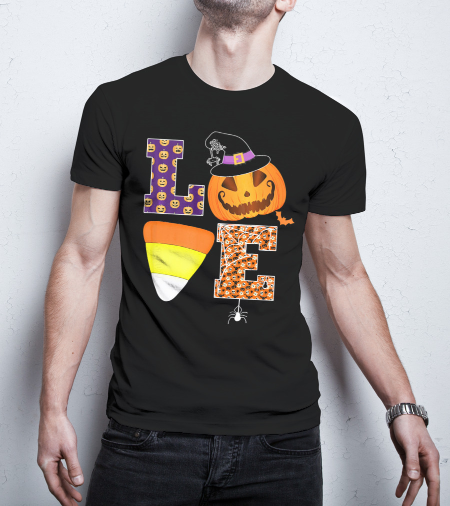 Halloween Pumpkin Candy Corn Love T-Shirt