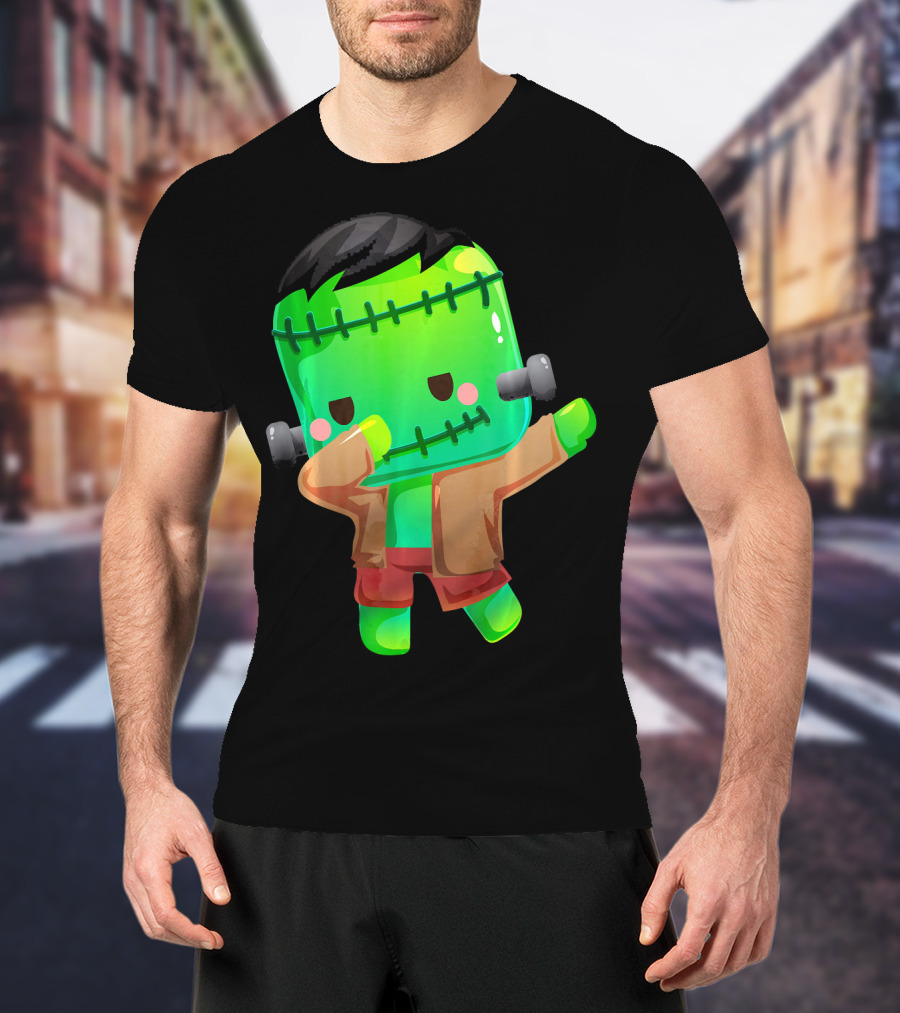 Cute Cartoon Dabbing Frankenstein Monster T-Shirt
