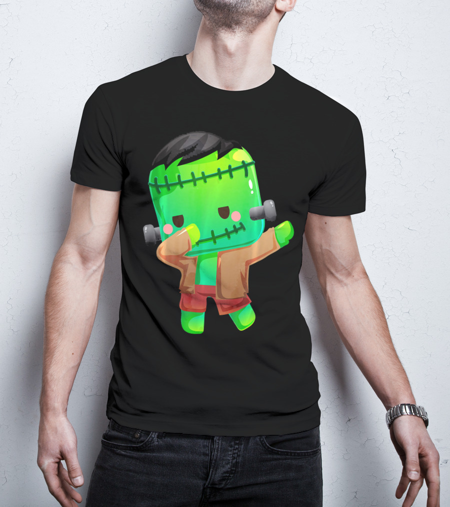 Cute Cartoon Dabbing Frankenstein Monster T-Shirt