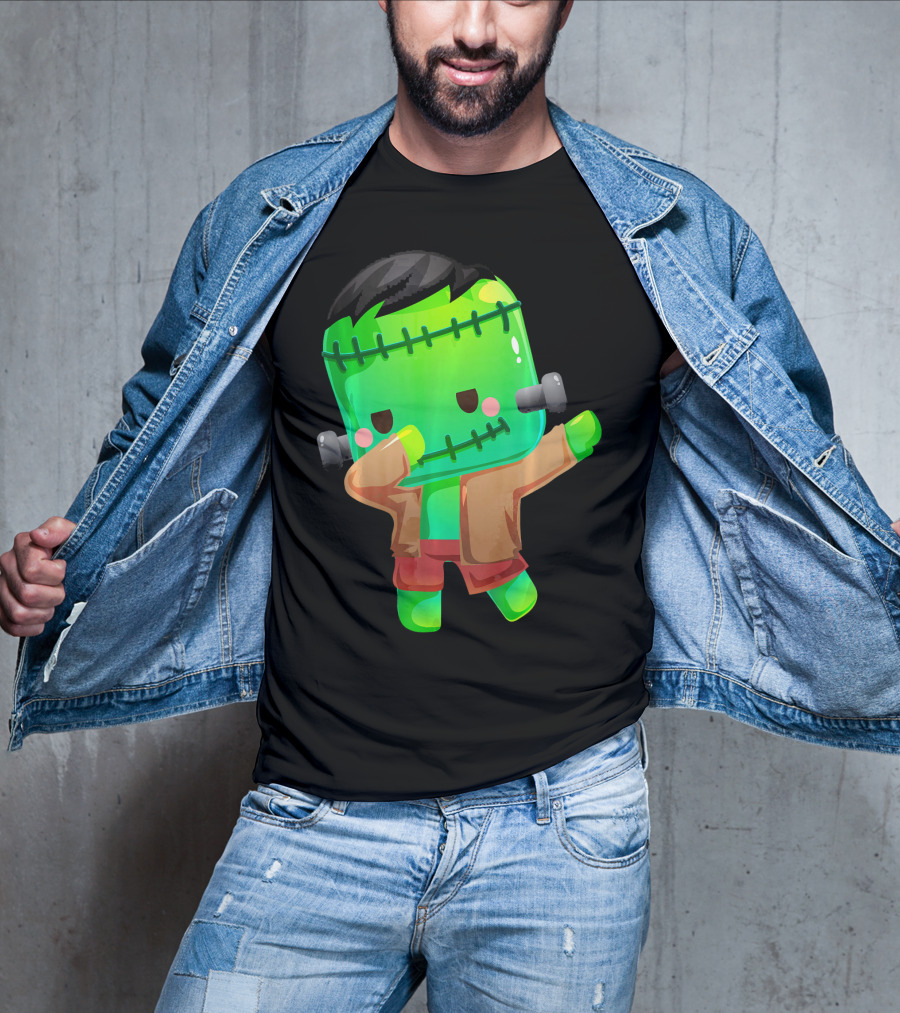 Cute Cartoon Dabbing Frankenstein Monster T-Shirt
