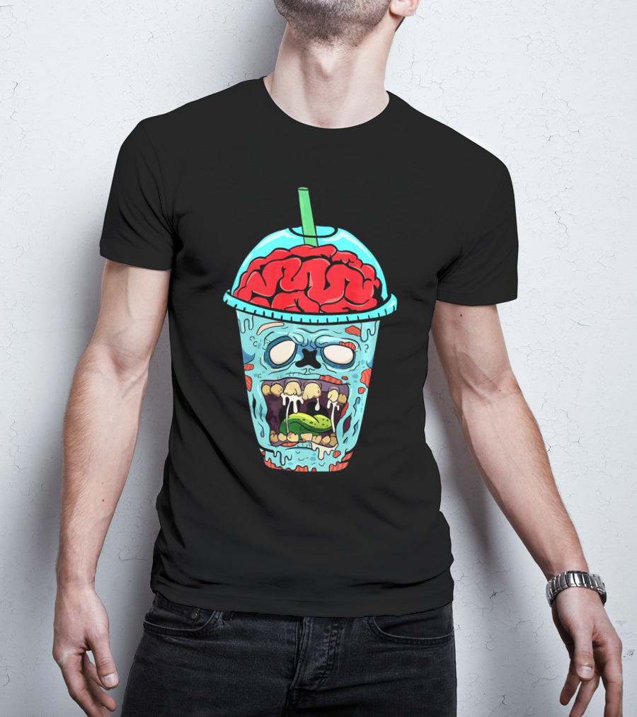 Zombie Apocalypse Brain Slushy Drink Horror T-Shirt