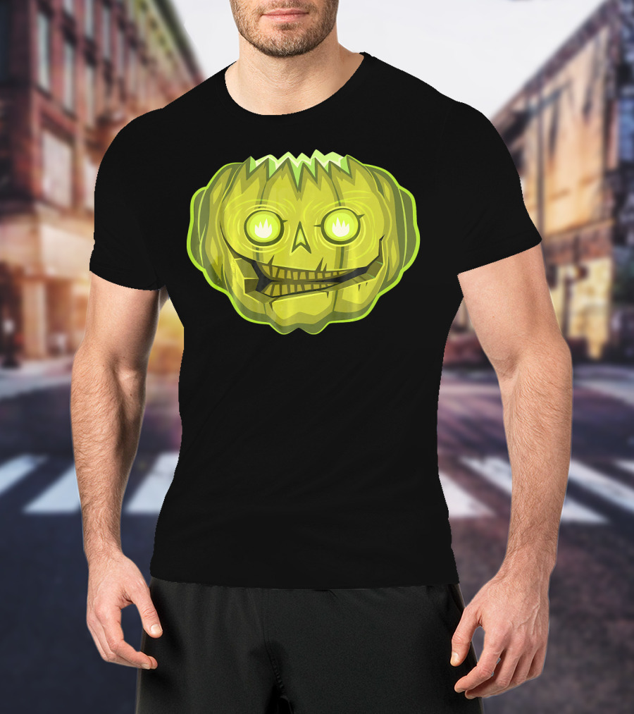 Halloween Zombie Pumpkin Glowing Skull T-Shirt