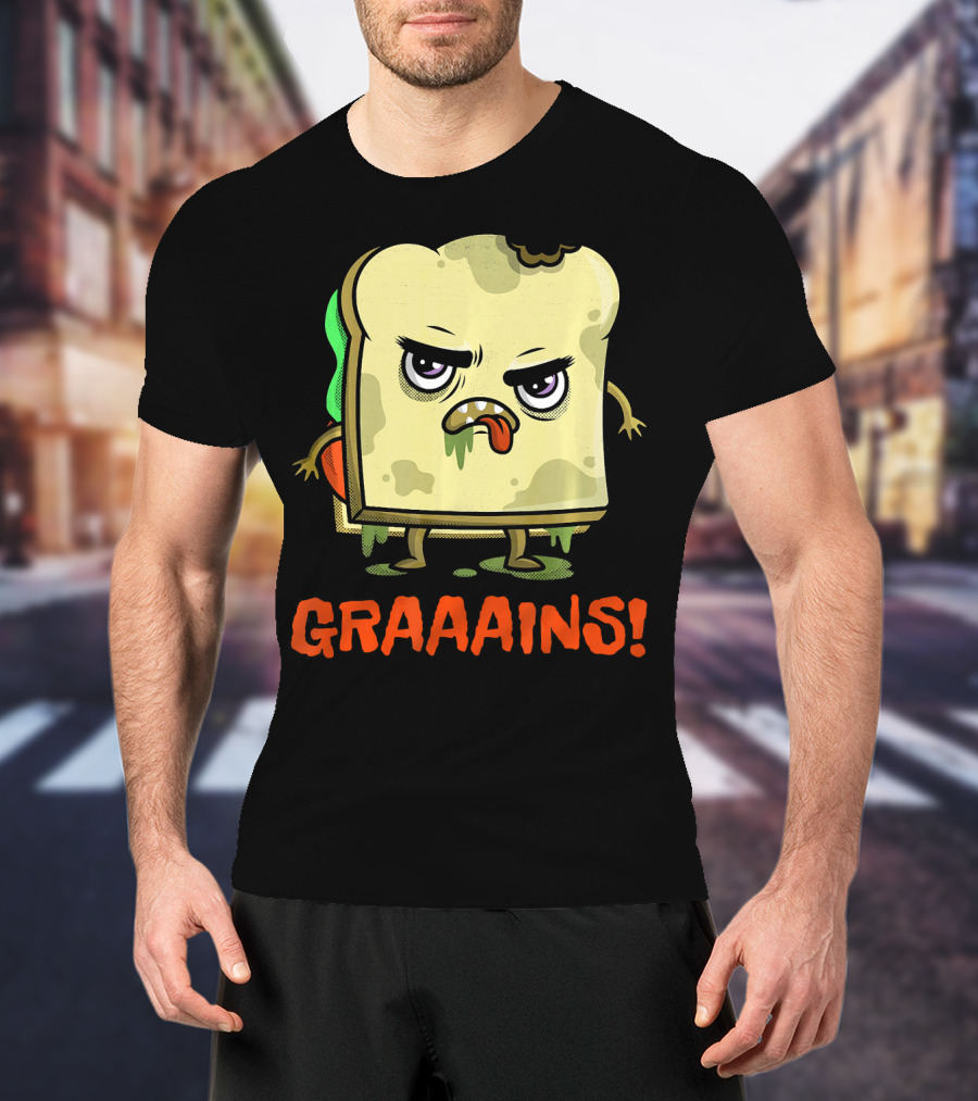 Halloween Zombie Sandwich Graaains Food Grains T-Shirt