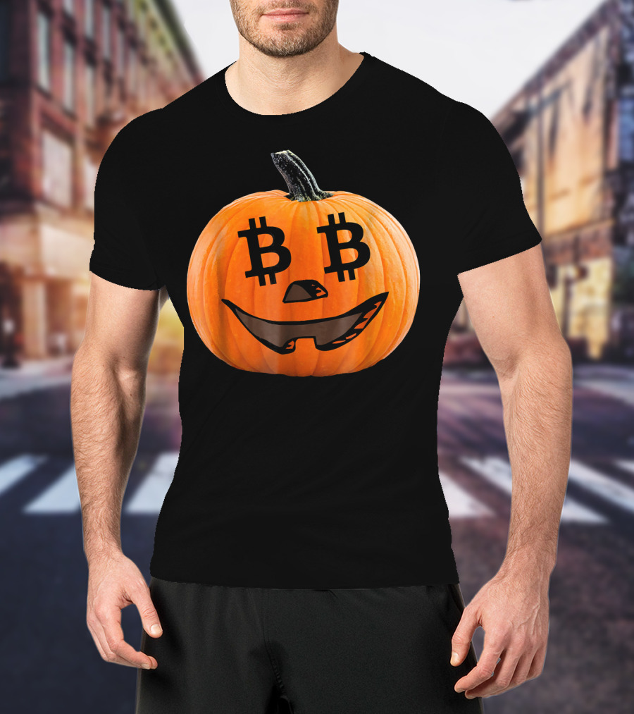 Bitcoin Pumpkin Halloween Costume Crypt T-Shirt