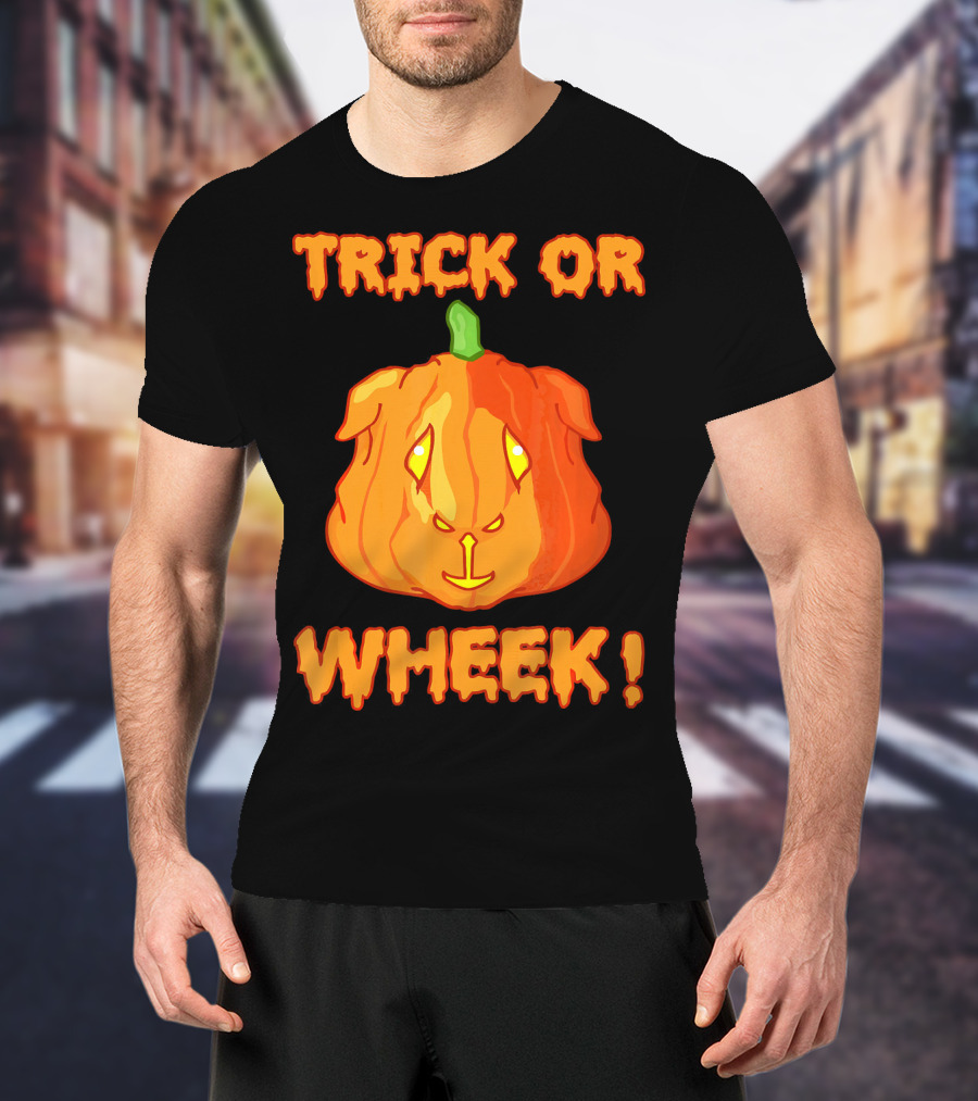 Trick Or Wheek Guinea Pig Jack O Lantern Halloween Fun T-Shirt